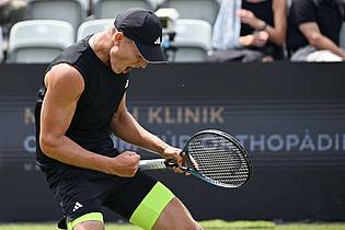 Marijan Murat/dpa | Tennis-Talent Justin Engel steht in Stuttgart im Achtelfinale. 